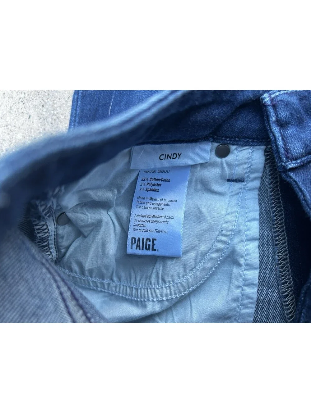 Paige Cindy Blue DeJeans Womens 25 Straight Leg Ankle Measure 24Wx28L Light Fade